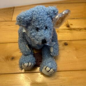 Ty Soft Blue Plush Bear with Ribbon